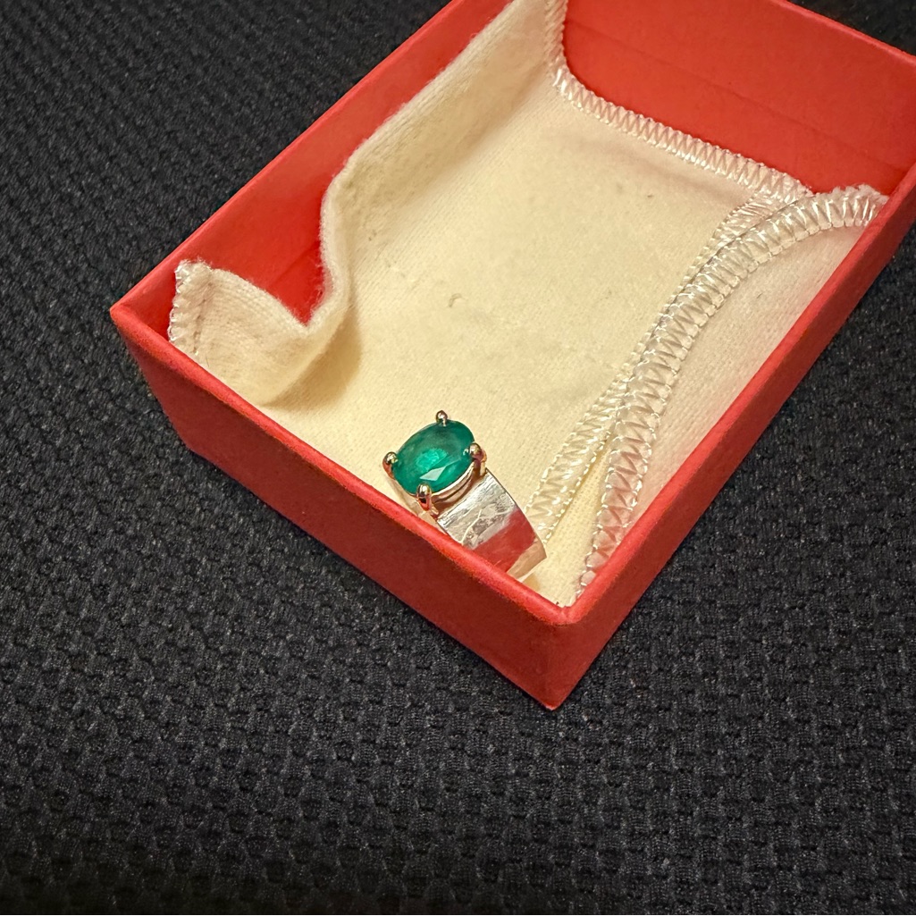 James Avery Sterling Ring With Deep Green Oval Stone